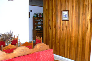 Wood interior walls provide a pleasant ambiance.